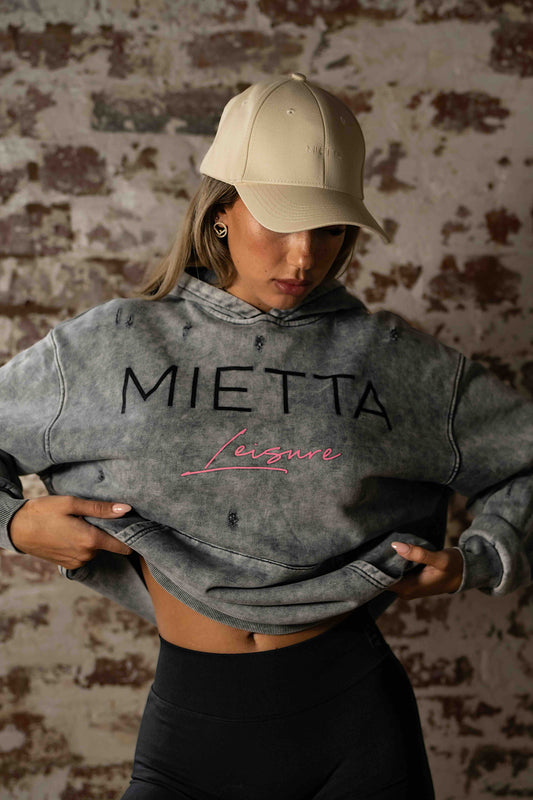 Oversized Acid Wash Charcoal Hoodie