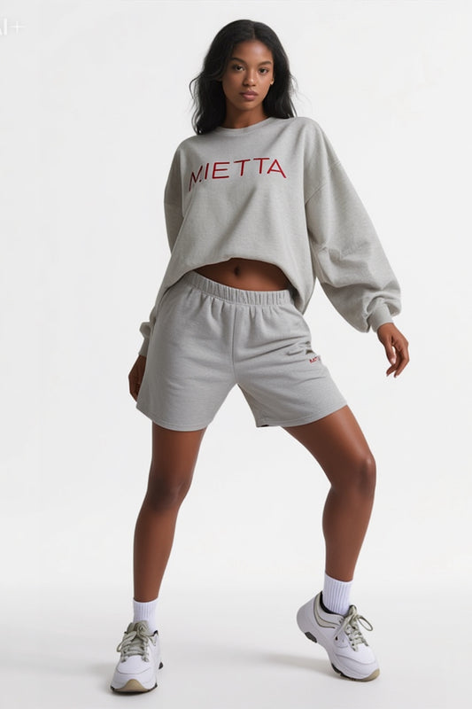 The Selena Over sized Crewneck- Ash Grey