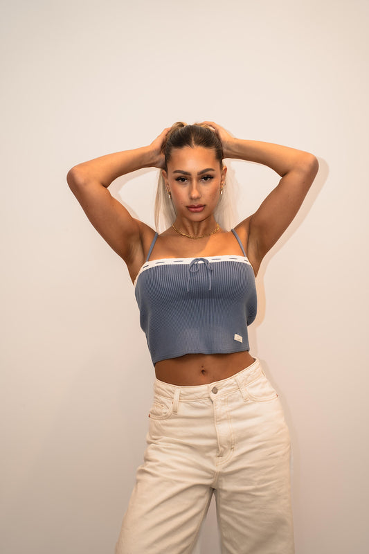 Serena Singlet Top- Blue
