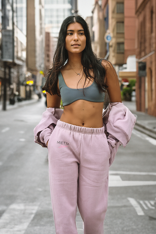 2023 Wide Bottom Trackpants - Off Pink