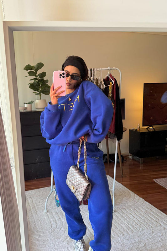 The Selena Over Sized Crewneck - Royal Blue