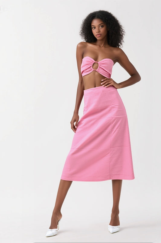 Perfect Light Summer Midi Skirt - Watermelon