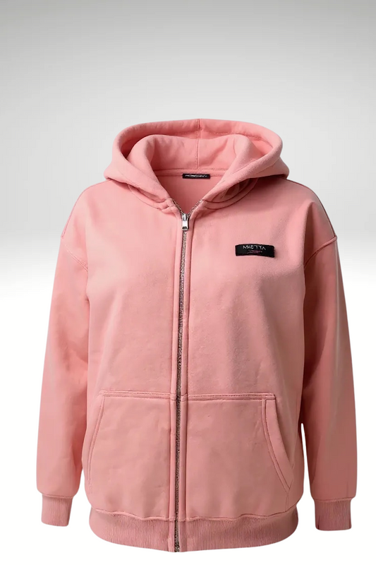 The Blush Zip Up- Off Pink