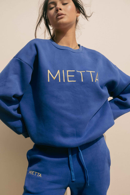 The Selena Over Sized Crewneck - Royal Blue